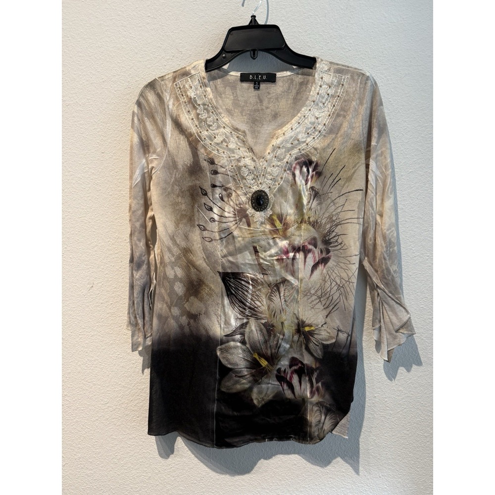 Vintage Y2K Baby Tee Shirt Top Moto Grungeโ Retro Goth Size SM Emo Floral